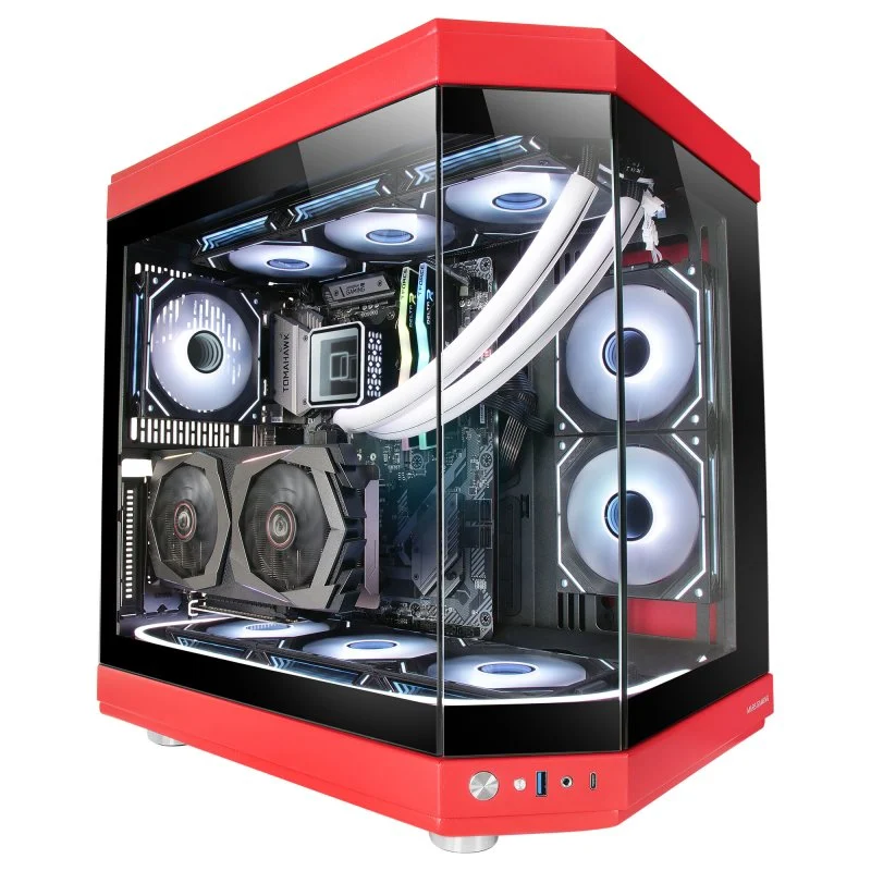 Mars Gaming MC-3T SemitorreATX 3xSlots PCI Verticais Vermelha - Image 4