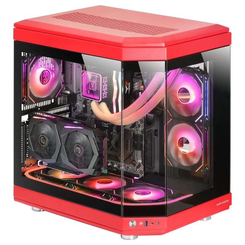 Mars Gaming MC-3T SemitorreATX 3xSlots PCI Verticais Vermelha - Image 5
