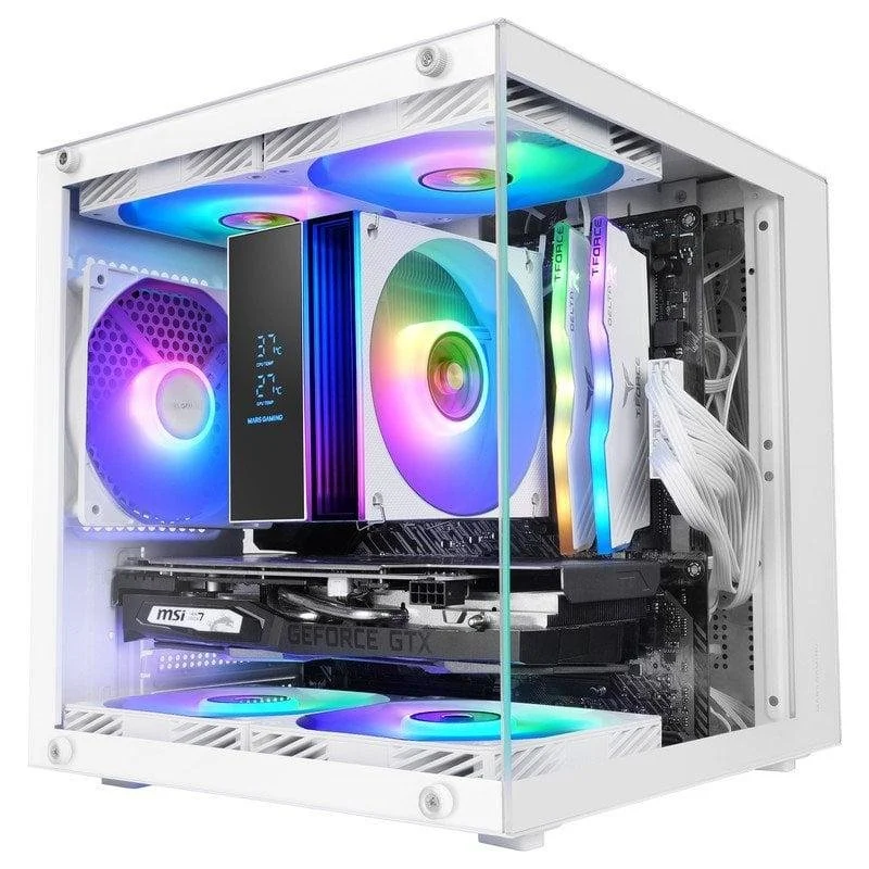 Mars Gaming Mc-cube MicroATX Cristal Templado ARGB Branca - Image 1