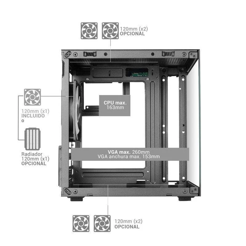 Mars Gaming Mc-cube MicroATX Cristal Templado ARGB Branca - Image 5