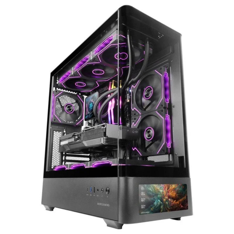Mars Gaming MC-LCDPRO Caixa ATX Ecrã IPS 7.2" Preta - Image 1