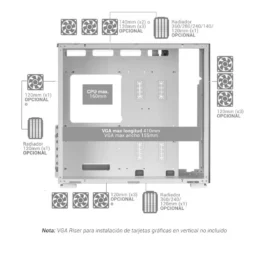 Mars Gaming MC-NOVA Torre Custom XXL E-ATX USB-C Branca - Thumbnail Image 6