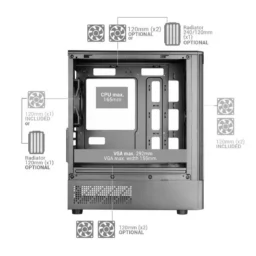 Mars Gaming MC-ONYX Caixa Gaming Micro-ATX Mesh Metálica - Thumbnail Image 8