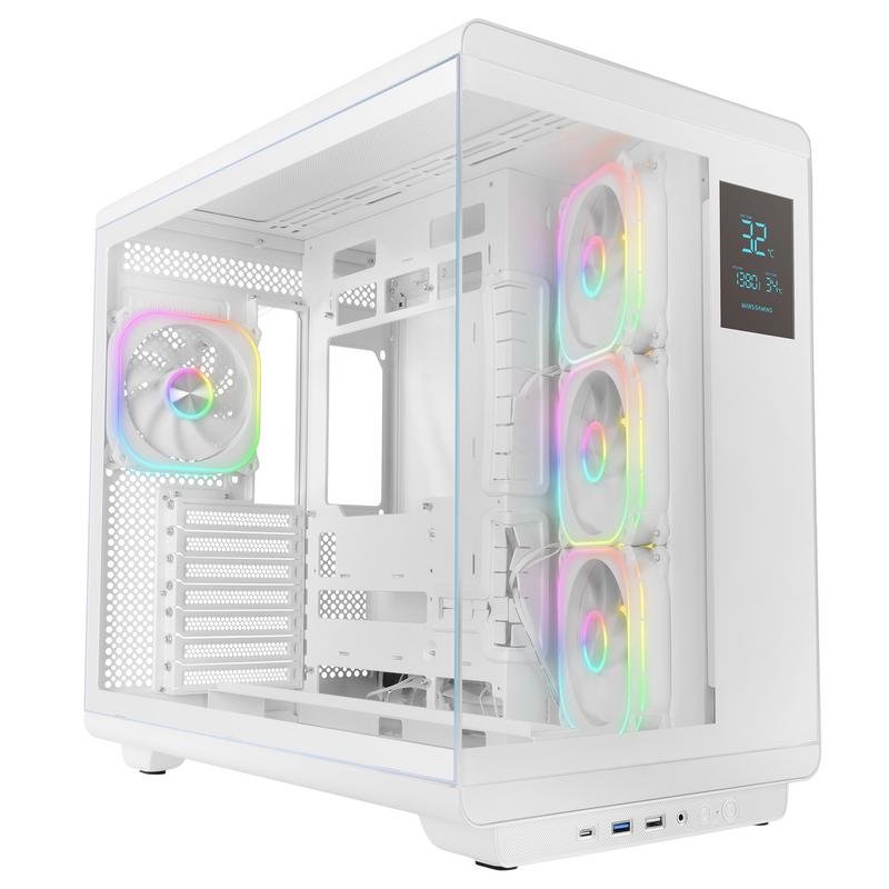 Mars Gaming MC-REVPROW ATX Ecrã LCD 4,3" ARGB Branco - Image 1