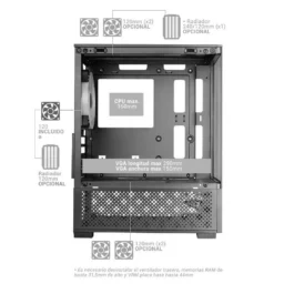 Mars Gaming MC-SE2 Caixa Micro-ATX Ventoinha FRGB 120mm - Thumbnail Image 6