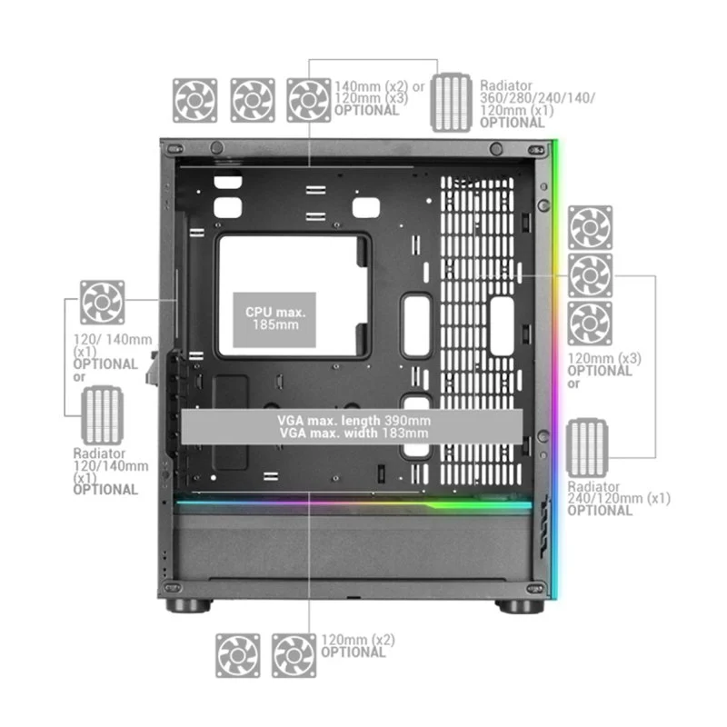 Mars Gaming MC-Ultra Custom XXL USB 3.0 ARGB Preta - Image 5