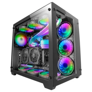 Mars Gaming MCV3 Vidro Temperado Janela Dupla USB 3.2 Preta