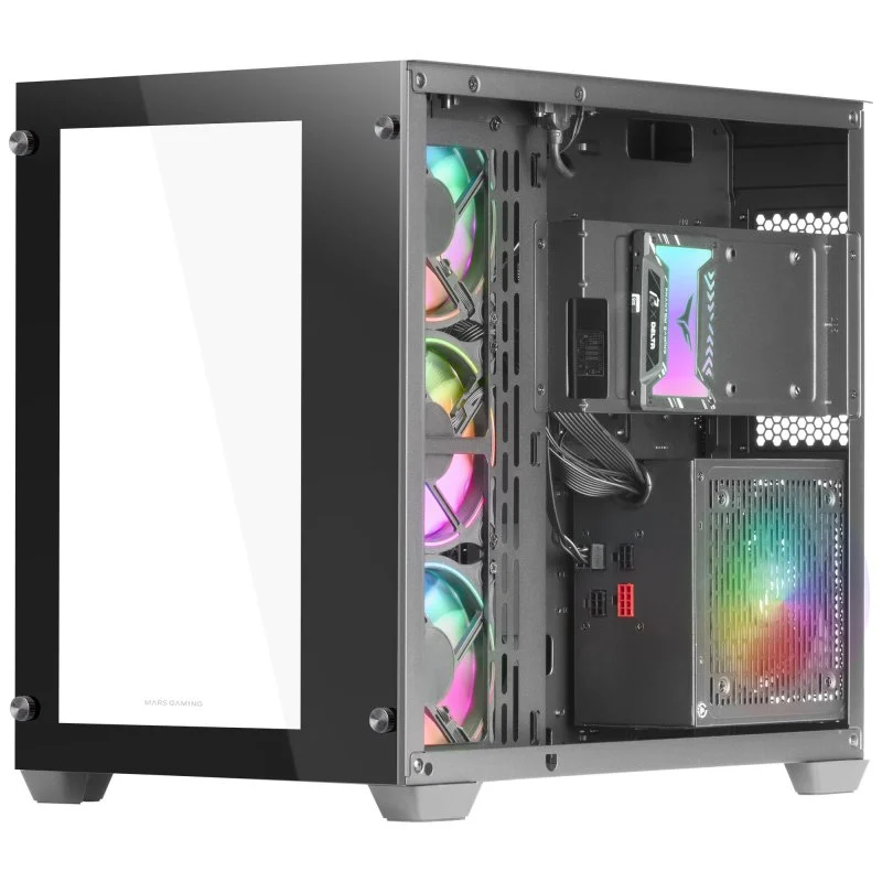 Mars Gaming MCV3 Vidro Temperado Janela Dupla USB 3.2 Preta - Image 3